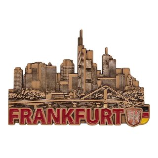 Premium Bronze Massiv Metall Magnet Frankfurt am Main Skyline