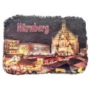 Nürnberg bei Nacht Polyresin Magnet Weihnachtsmarkt