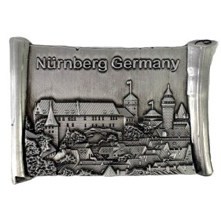 Premium Metall Magnet Nürnberg Burg Kaiserburg Silber