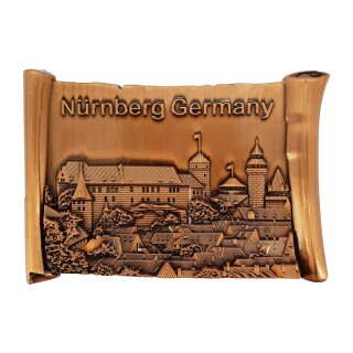 Premium Metall Magnet Nürnberg Burg Kaiserburg Bronze