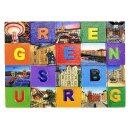Magnet Regensburg Bunter Buchstaben-Magnet im Mosaikstil