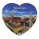 München Kühlschrankmagnet – Herzmotiv mit Altstadt Panorama 3D Magnet