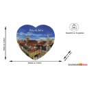 München Kühlschrankmagnet – Herzmotiv mit Altstadt Panorama 3D Magnet
