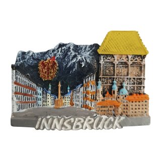 Magnet Innsbruck bemalt Handmade Annasäule Goldnes Dachl Poly