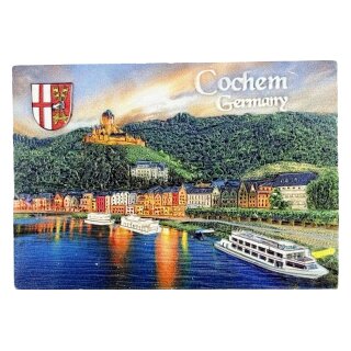Cochem Magnet Panorama Magnet mit Moselufer und Reichsburg