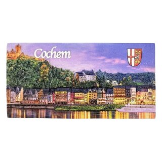 Cochem Magnet mit Moselpromenade und Reichsburg bei Abendstimmung