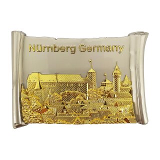 Premium Metall Magnet Nürnberg Burg Kaiserburg Gold Glänzend