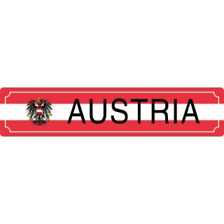 Blechschild Metall - Austria 46 x 10 cm