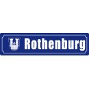 Blechschild Metall Klein - Rothenburg 26 x 6,5 cm
