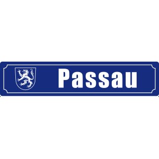 Blechschild Metall - Passau 46 x 10 cm