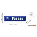 Blechschild Metall Klein - Passau 26 x 6,5 cm