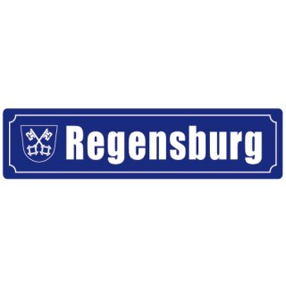 Metallschild klein Regensburg 26x6,5cm