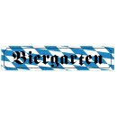 Blechschild Metall -  Biergarten mir blauen Rauten