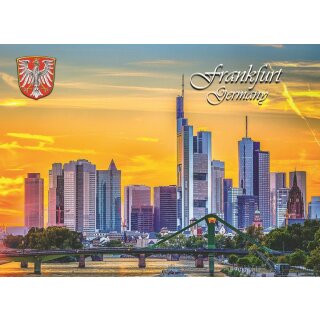 Großes Fotomagnet Foto Magnet Kühlschrankmagnet - Frankfurt am Main Skyline