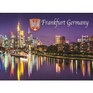 Großes Fotomagnet Foto Magnet Kühlschrankmagnet - Frankfurt am Main bei Nacht