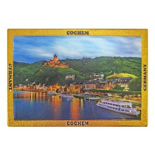 Folien Glitzer Magnet mit Schriftzug am Rand Gold - Cochem Germany Gold