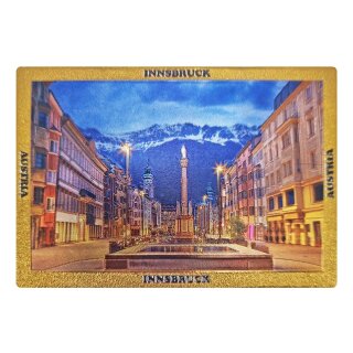 Folien Fotomagnet Kühlschrankmagnet Foto Magnet Glitzer Folie - Innsbruck Goldenes Dachl