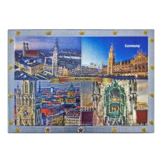 Großes Folien Fotomagnet Kühlschrankmagnet Foto Magnet Glitzer Folie - München 4 in 1