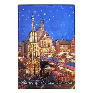 Fotomagnet Kühlschrankmagnet Foto Magnet Glitzer Folie - Nürnberg Weihnachtsmarkt