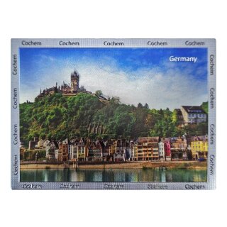 Folien Glitzer Magnet mit Schriftzug am Rand Silber Groß - Cochem Germany