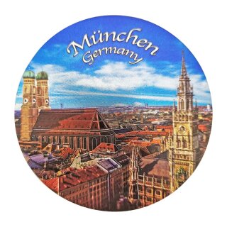 Großes Folien Fotomagnet Kühlschrankmagnet Foto Magnet Glitzer Folie - München Bayern Rund