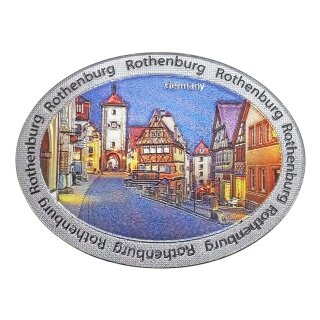 Folien Magnet Oval Fotomagnet Rothenburg ob der Tauber
