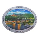 Folien Glitzer Magnet Silber Rand Oval - Cochem Germany