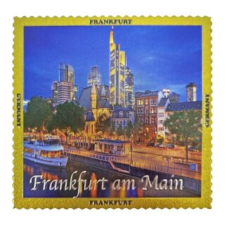 Magnet 4 Eck Glitzer Magnet Frankfurt Briefmarken Optik