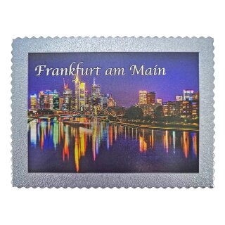 Fotomagnet Folien Dick Glitzer Briefmarke - Frankfurt am Main