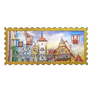 Folien Magnet Lang 130 x 55mm Fotomagnet Rothenburg ob der Tauber Briefmarke