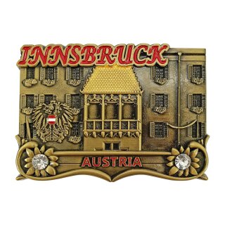 Magnet Metall Innsbruck Austria Goldenes Dachl Gold Optik