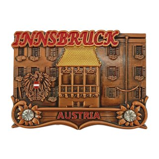 Magnet Metall Innsbruck Austria Goldenes Dachl Bronze Optik