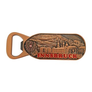 Magnet Metall Innsbruck Austria Flaschenöffner Bronze  Optik