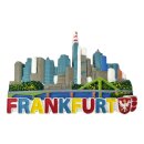 Frankfurt Polyresin Magnet Skyline Handmade Bunt