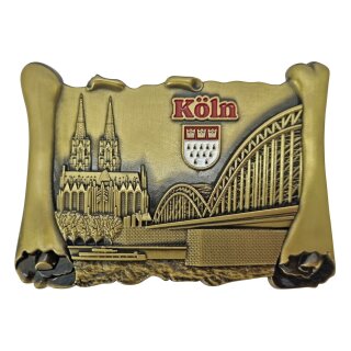 Magnet Metall Köln Dom Rhein Buch Optik Gold