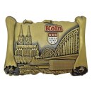 Magnet Metall Köln Dom Rhein Buch Optik Gold
