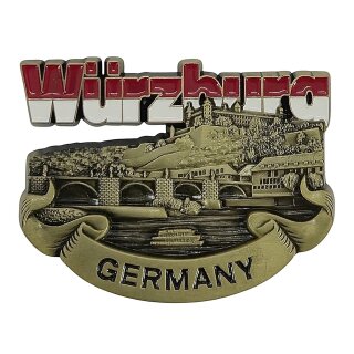 Metall Magnet Würzburg Gold Look