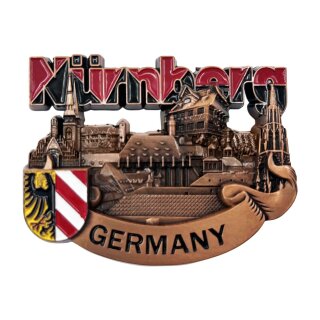 Magnet Metall Polyresin Nürnberg Burg Kupfer Optik