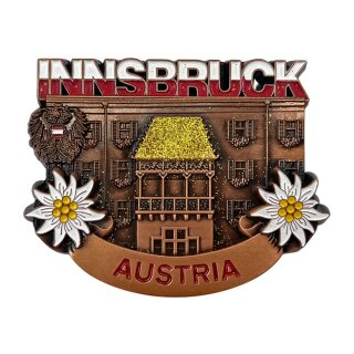 Kühlschrank Magnet Metall Bronze Retro Look - Innsbruck Austria