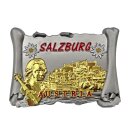 Salzburg Metall Magnet Buch Optik Gold Silber