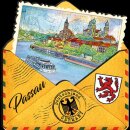 Holz MDF Magnet Brief Post Briefumschlag Passau