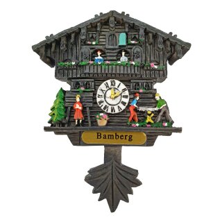 Kuckucksuhr Magnet Polyresin Kühlschrank Handmade Deutschland schwarz - Bamberg