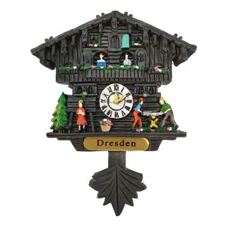 Kuckucksuhr Magnet Polyresin Kühlschrank Handmade Deutschland schwarz - Dresden