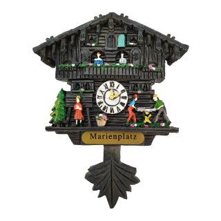 Kuckucksuhr Magnet Polyresin Kühlschrank Handmade Deutschland schwarz - Marienplatz München