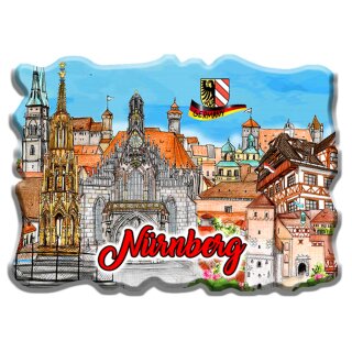 Polyresin Magnet Kühlschrank - Made in Italy - Germany - Nürnberg