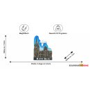 Kölner Dom Magnet Darstellung mit Himmelmotiv Blau