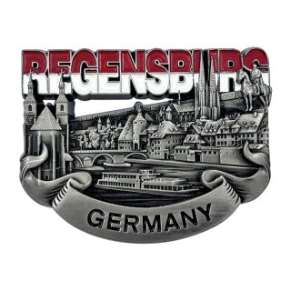 Kühlschrank Magnet Metall Silber Retro Look - Regensburg