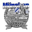 München Metallmagnet Friedensengel Bayern Wappen - Silber Glänzend