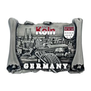 Premium Metall Magnet Massiv Köln Buch Silber