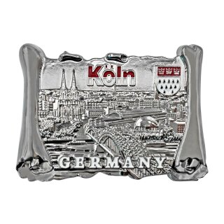 Premium Metall Magnet Massiv Köln Buch Silber glänzend